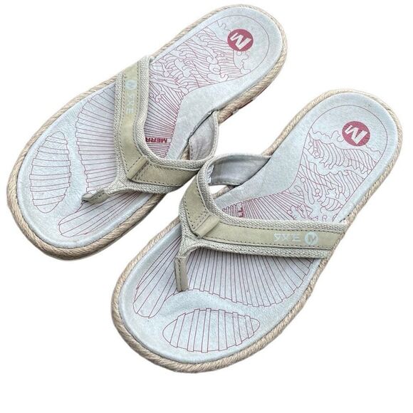 Merrell Womens Komodo Thong Sandals 8 Flip Flop Graphic Footbed Japanese Trad - Picture 1 of 9